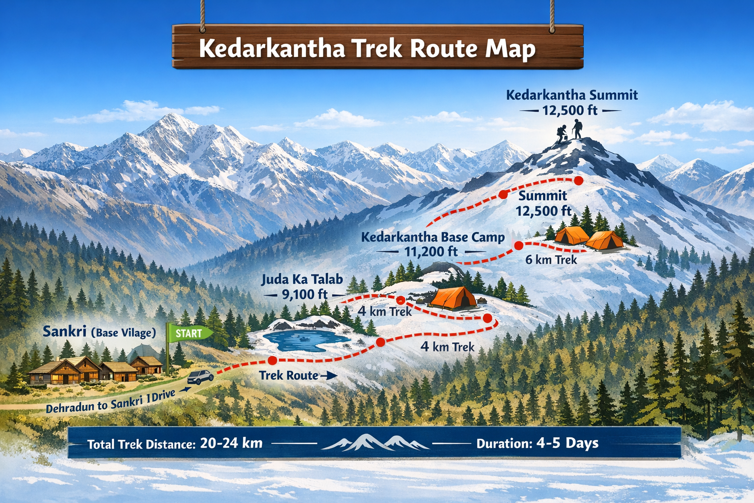 Kedarkantha Route Map