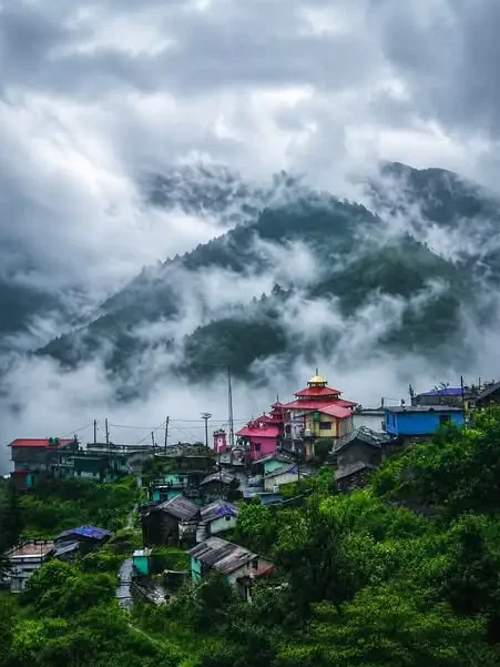 Monsoon season in Raithal Village